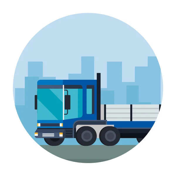 Consegna camion servizio icona del veicolo — Vettoriale Stock