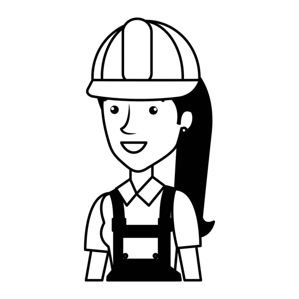 Constructor femenino con carácter de casco — Archivo Imágenes Vectoriales