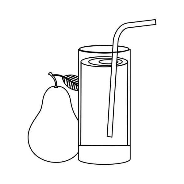 Vaso con zumo de peras frescas — Vector de stock