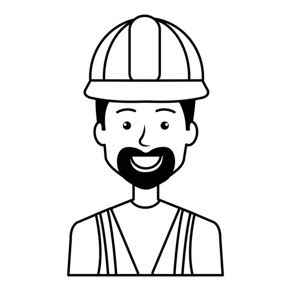 Constructor constructor con carácter casco — Archivo Imágenes Vectoriales