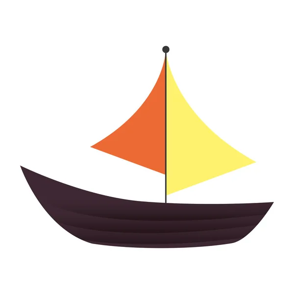 Sailboat summer vehicle isolated icon — Stock Vector