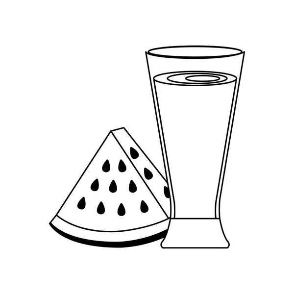 Vaso con zumo de sandía fresca — Archivo Imágenes Vectoriales