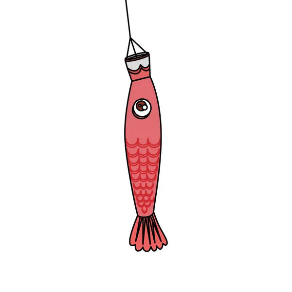 中国の魚の装飾的な吊り下げアイコン — ストックベクタ