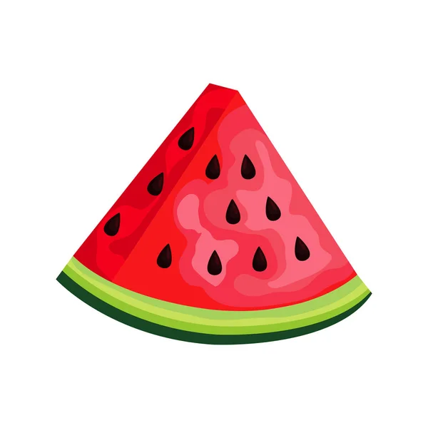 Sandía fresca fruta naturaleza icono — Vector de stock