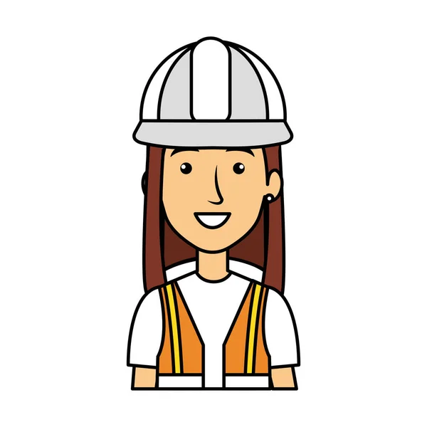 Constructor femenino con carácter de casco — Archivo Imágenes Vectoriales