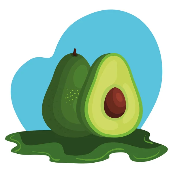 Свіжий авокадо овочевий значок природи — стоковий вектор