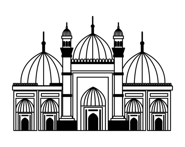 Badshahi moskee gebouw paleis icoon — Stockvector