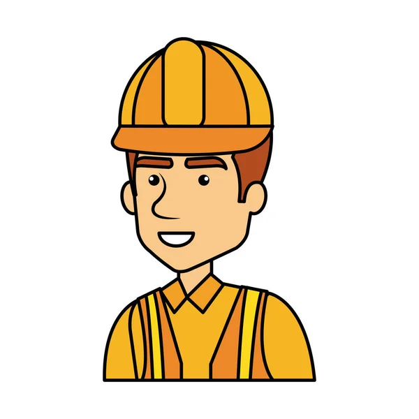 Builder constructor with helmet character — Stock Vector