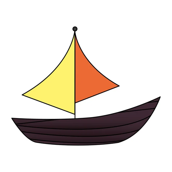 Velero vehículo de verano icono aislado — Vector de stock