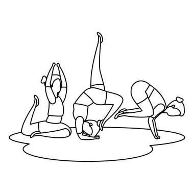 güzellik kızlar grubu pilates pozisyonu pratik