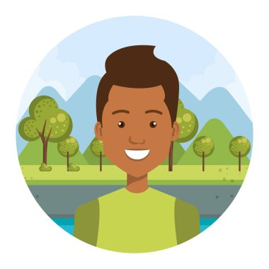 kamp karakteri genç afro adam