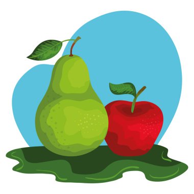 taze armut ve elma meyve doğa