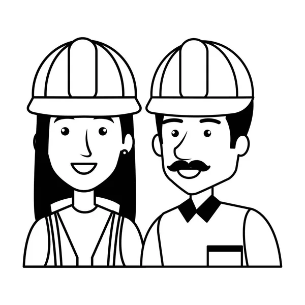 Pareja de constructores constructores personajes — Vector de stock