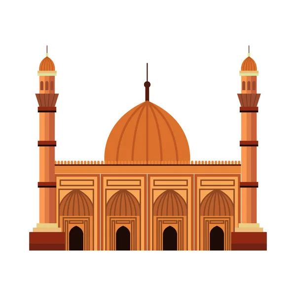 Значок здания мечети бадшахи — стоковый вектор