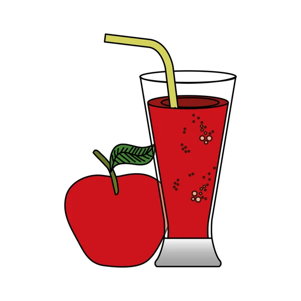 Vaso con zumo de manzanas frescas — Archivo Imágenes Vectoriales