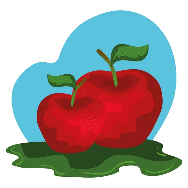 신선한 사과 과일 자연 아이콘 — 스톡 벡터