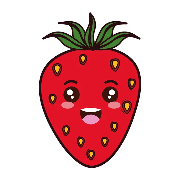 鲜草莓果可爱性格 — 图库矢量图片