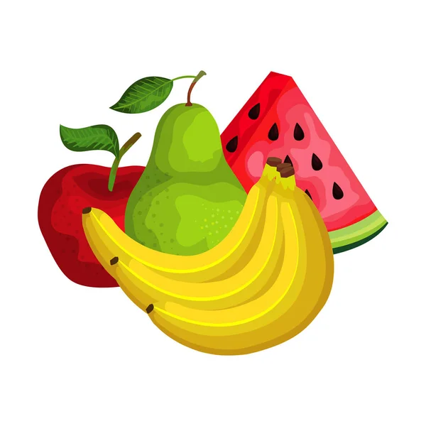 Groupe de fruits frais nature — Image vectorielle