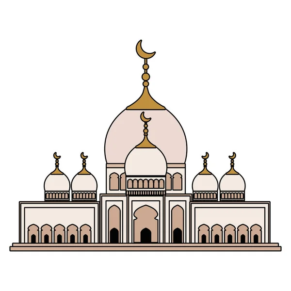 Taj mahal Moschee Gebäude Symbol — Stockvektor