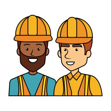 kask karakterleri ile ırklararası inşaatçılar yapıcılar