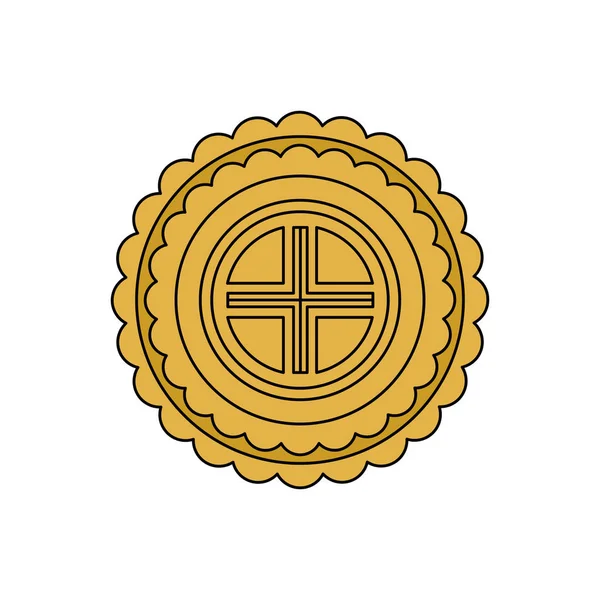 Kínai Mandala dekoratív elszigetelt ikon — Stock Vector