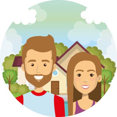 genç aşıklar çift açık ev karakterleri