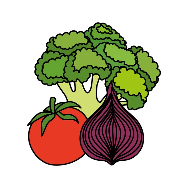 新鲜蔬菜自然孤立的图标 — 图库矢量图片