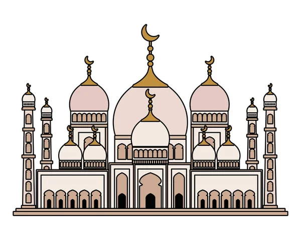 Taj mahal Moschee Gebäude Symbol — Stockvektor