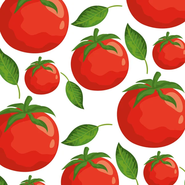 Fresh tomatoes vegetables pattern background — Stock Vector