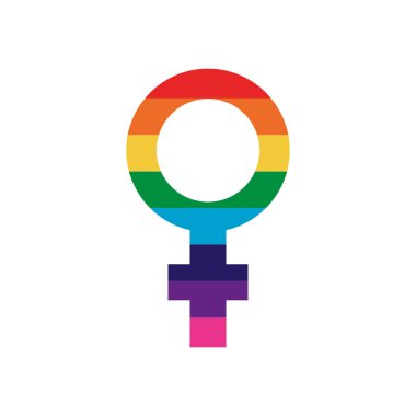 İzole lgtbiq kadın simgesi vektör tasarımı