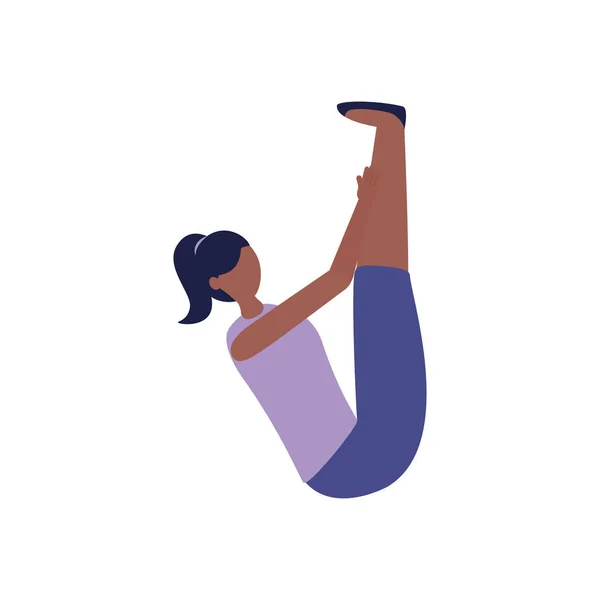 Chica haciendo yoga pose vector diseño — Vector de stock