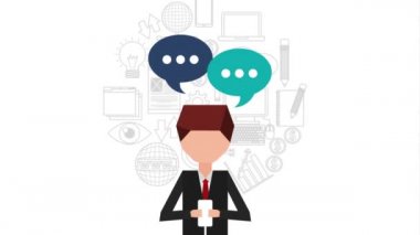 akıllı telefon ve sosyal medya kullanan genç adam