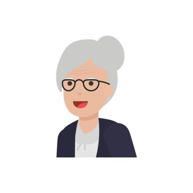 Büyükanne karikatür vektör tasarımı