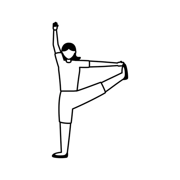 Meisje doet yoga pose vector ontwerp — Stockvector