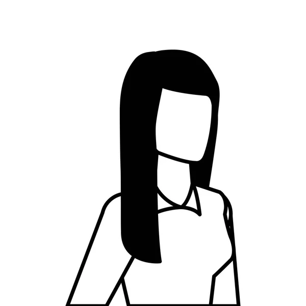 Avatar isolé femme conception vectorielle — Image vectorielle