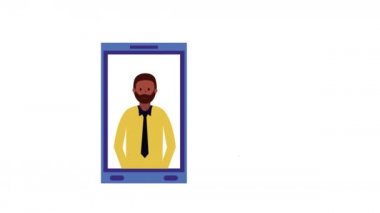 akıllı telefon ve para ile afro işadamı işçi
