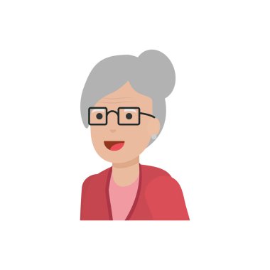 Büyükanne karikatür vektör tasarımı