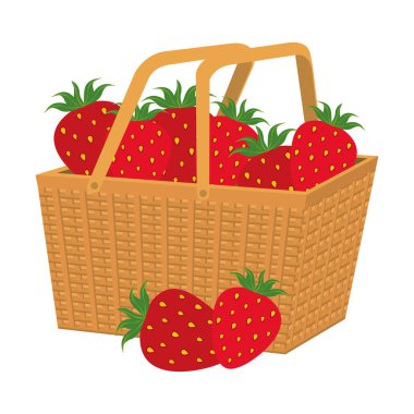 sepet saman taze çilek meyve