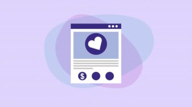 kalp sosyal medya ile web sayfası şablonu