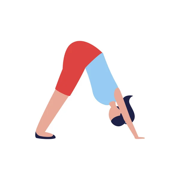Chica haciendo yoga pose vector diseño — Vector de stock