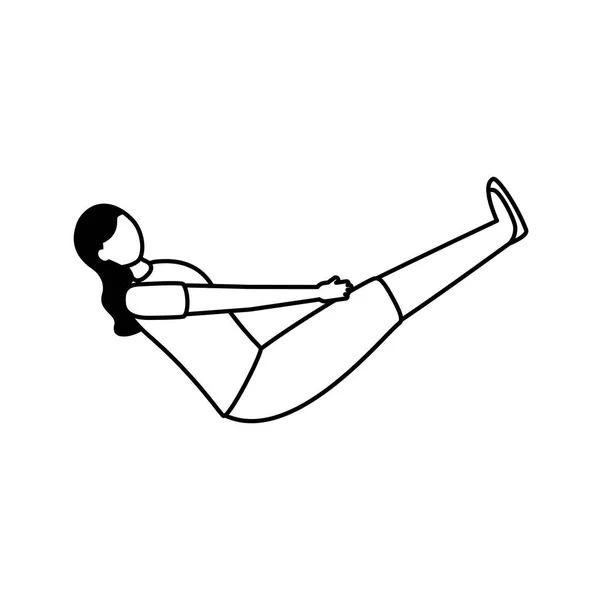 Menina fazendo ioga pose vetor design — Vetor de Stock