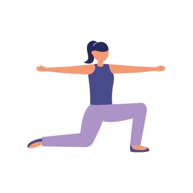 Kız yoga yapıyor vektör tasarımı poz