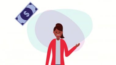 faturaları dolar para ile afro iş kadını