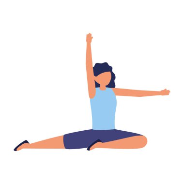 Kız yoga yapıyor vektör tasarımı poz