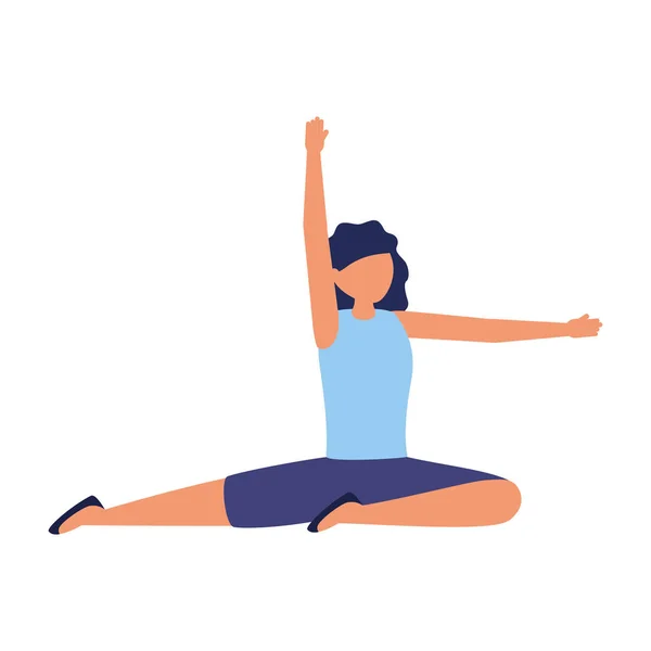 Chica haciendo yoga pose vector diseño — Archivo Imágenes Vectoriales