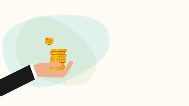 Hand mit Münzen Geld Dollar — Stockvideo