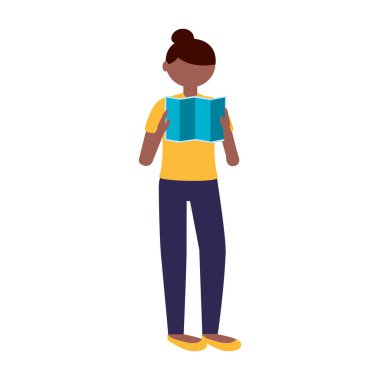 İzole gezgin kadın vektör tasarımı