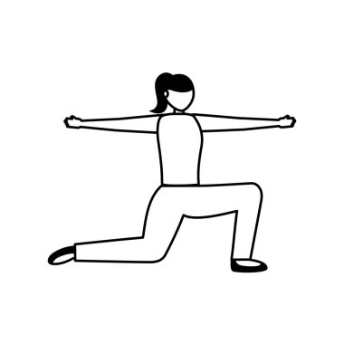 Kız yoga yapıyor vektör tasarımı poz