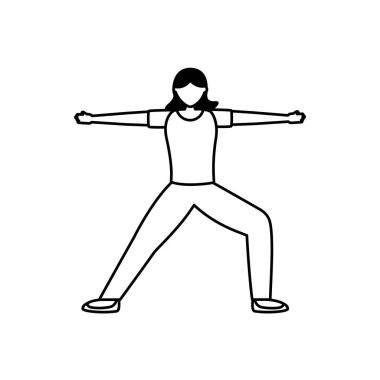 Kız yoga yapıyor vektör tasarımı poz