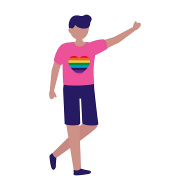 Lgtbiq mart tasarımını destekleyen adam